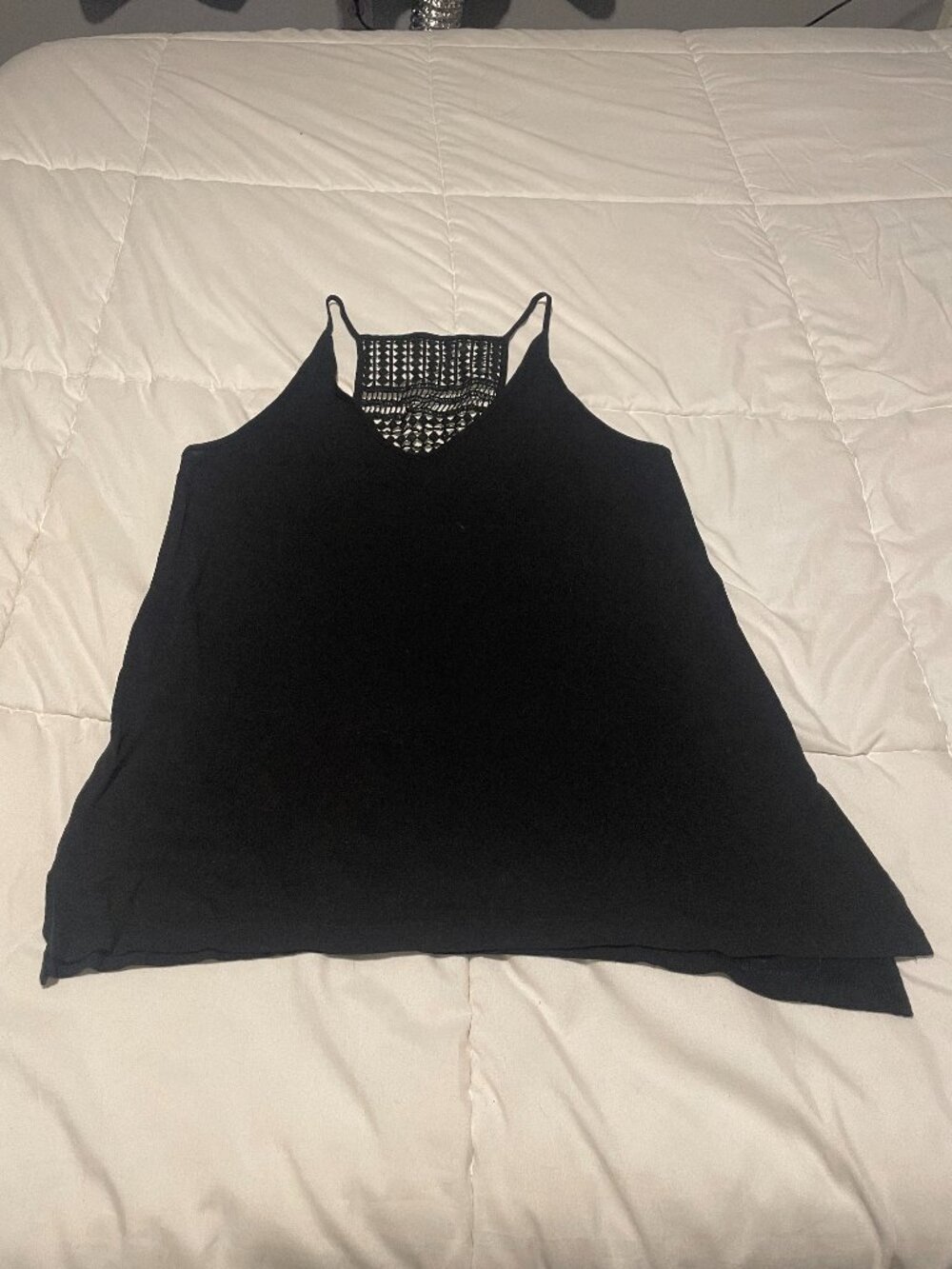 Old Navy Black Lace-Front Tank – M